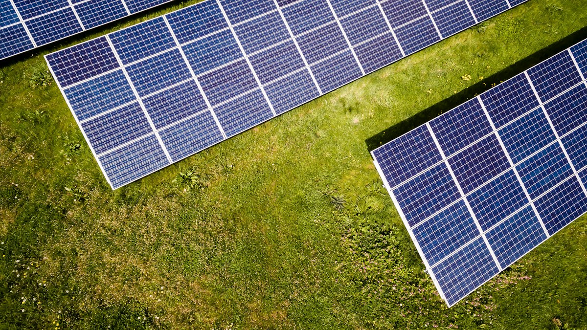 Solar panel installation in natural daylight